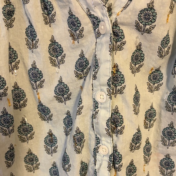 Lucky Brand Sleeveless Blue Floral Blouse - Picture 3 of 5